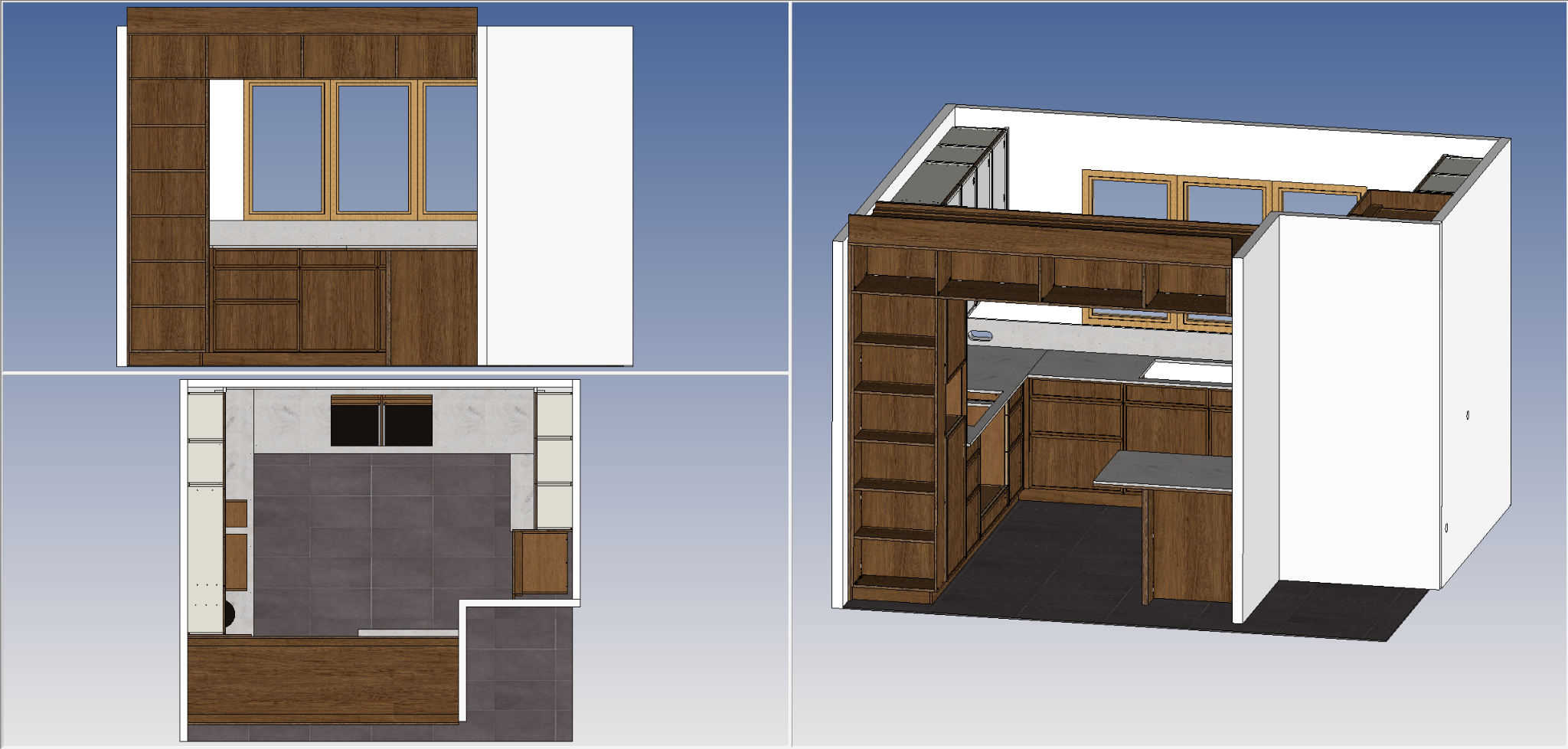 Projet de cuisine conçu dans TopSolid’Wood avec Biblidéo